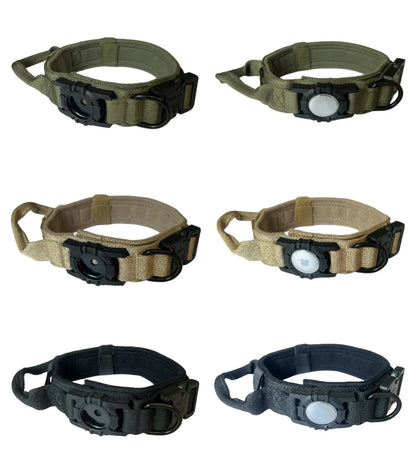 Collier Tactique Robuste pour Chien avec Porte-Traceur GPS AirTag