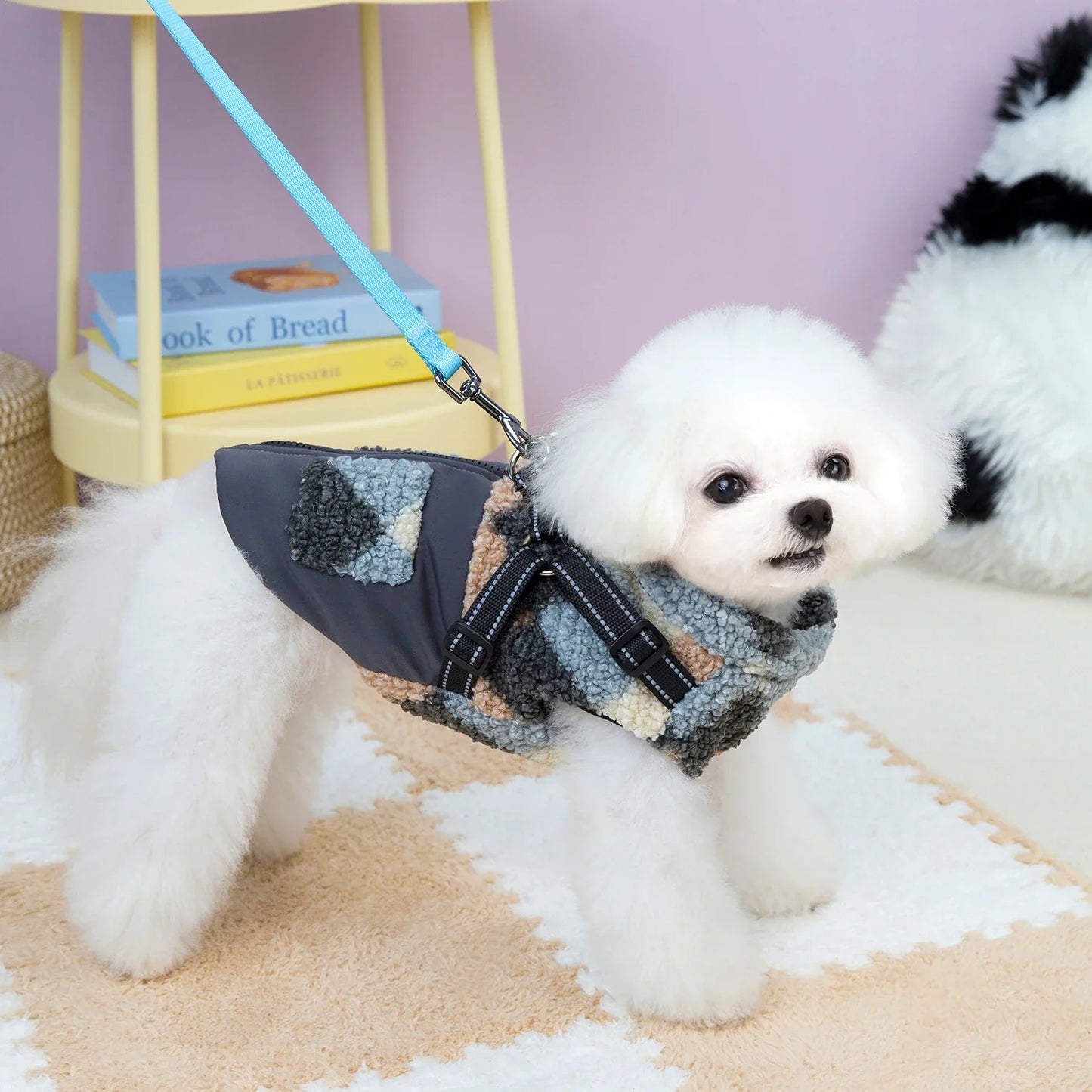 Manteau d'Hiver en Velours Granuleux Chaud pour Grands Chiens
