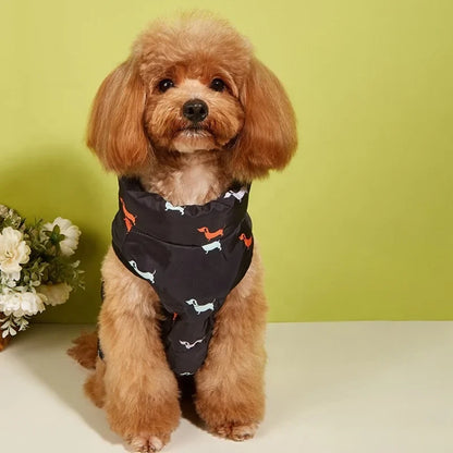 Gilet d'Hiver Matelassé à Carreaux pour Chien avec Ouverture pour Harnais