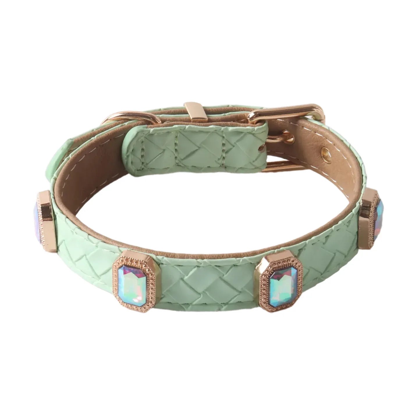 Collier Tressé en Cuir PU pour Chien et Chat avec Boucle en Métal