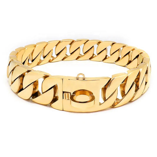 Collier pour Chien en Chaîne Cubaine de 32 mm en Acier Inoxydable