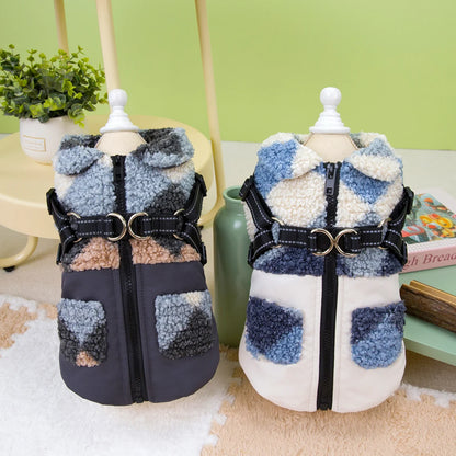 Manteau d'Hiver en Velours Granuleux Chaud pour Grands Chiens