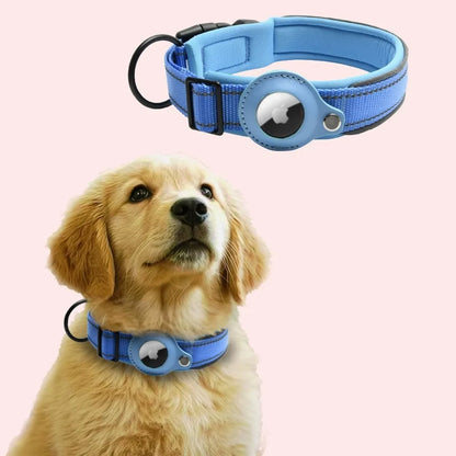 Collier en Nylon Réfléchissant Ajustable pour Chien avec Housse AirTag
