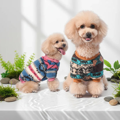 Sweat à capuche en polaire à carreaux pour chien pour la chaleur en automne et en hiver