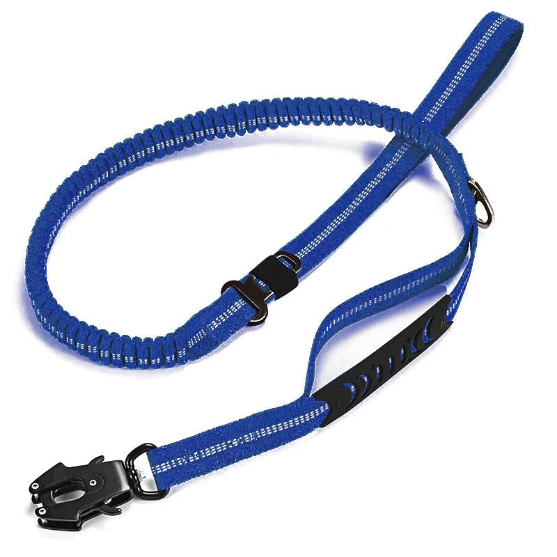 Laisse Tactique Bungee Amortissante pour Chien avec Attache Rapide