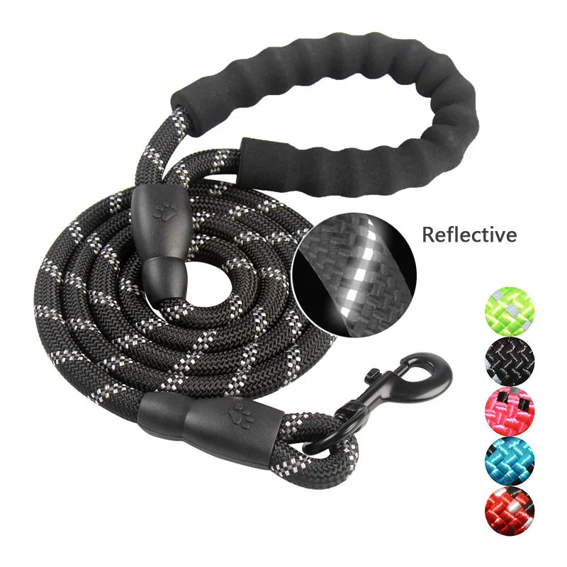 Laisse pour chien en nylon tressé robuste pour une promenade en toute sécurité