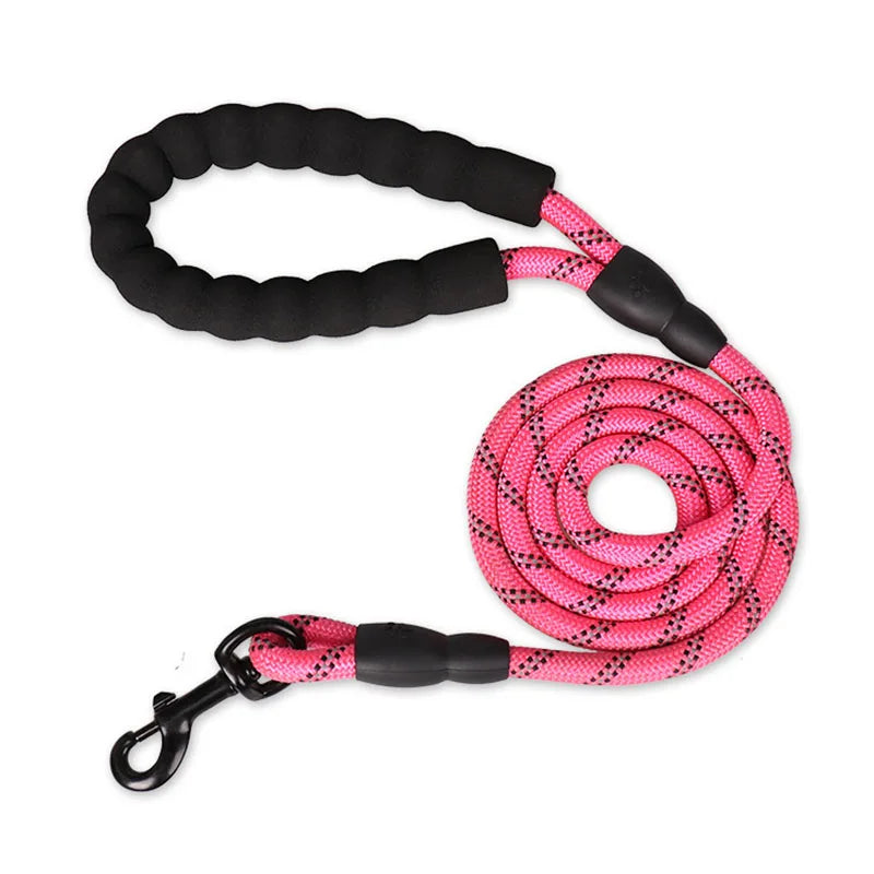 Laisse pour chien en nylon tressé robuste pour une promenade en toute sécurité