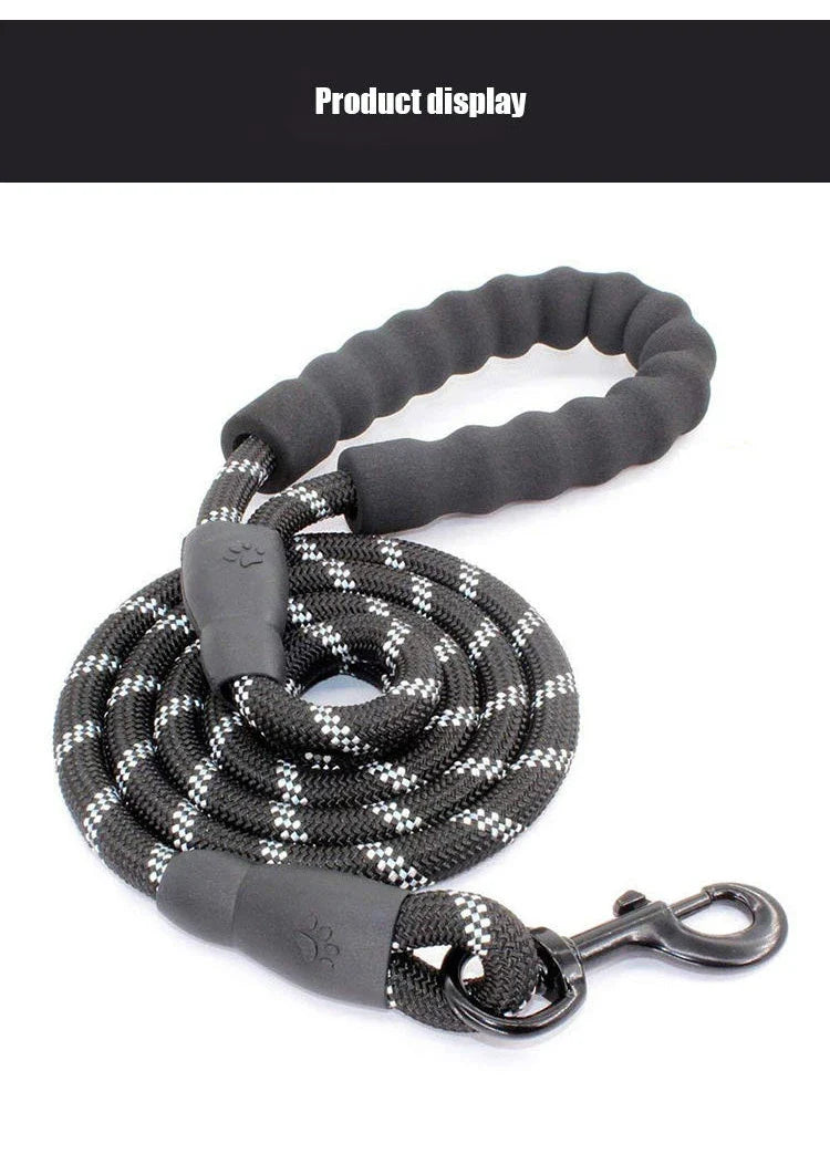 Laisse pour chien en nylon tressé robuste pour une promenade en toute sécurité