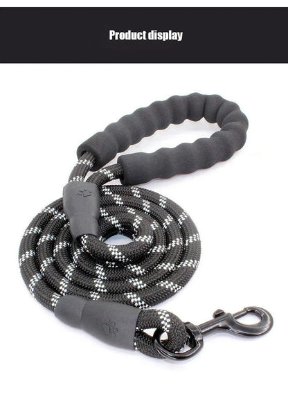 Laisse pour chien en nylon tressé robuste pour une promenade en toute sécurité