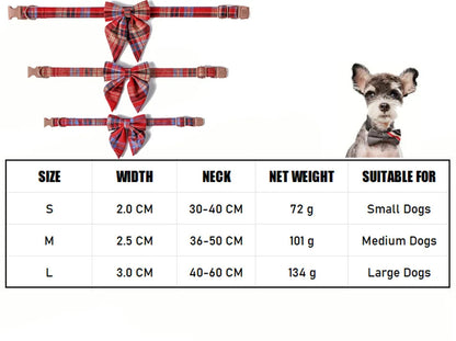 Collier pour Animaux à Carreaux avec Nœud Papillon pour Chats et Chiens - Ajustement Réglable