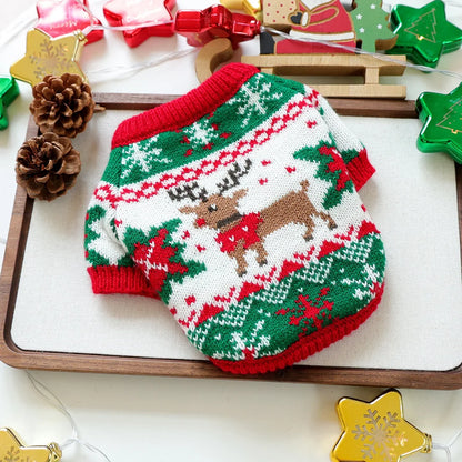 Pull d'Hiver Festif pour Chien - Manteau Écologique et Chaud pour les Fêtes