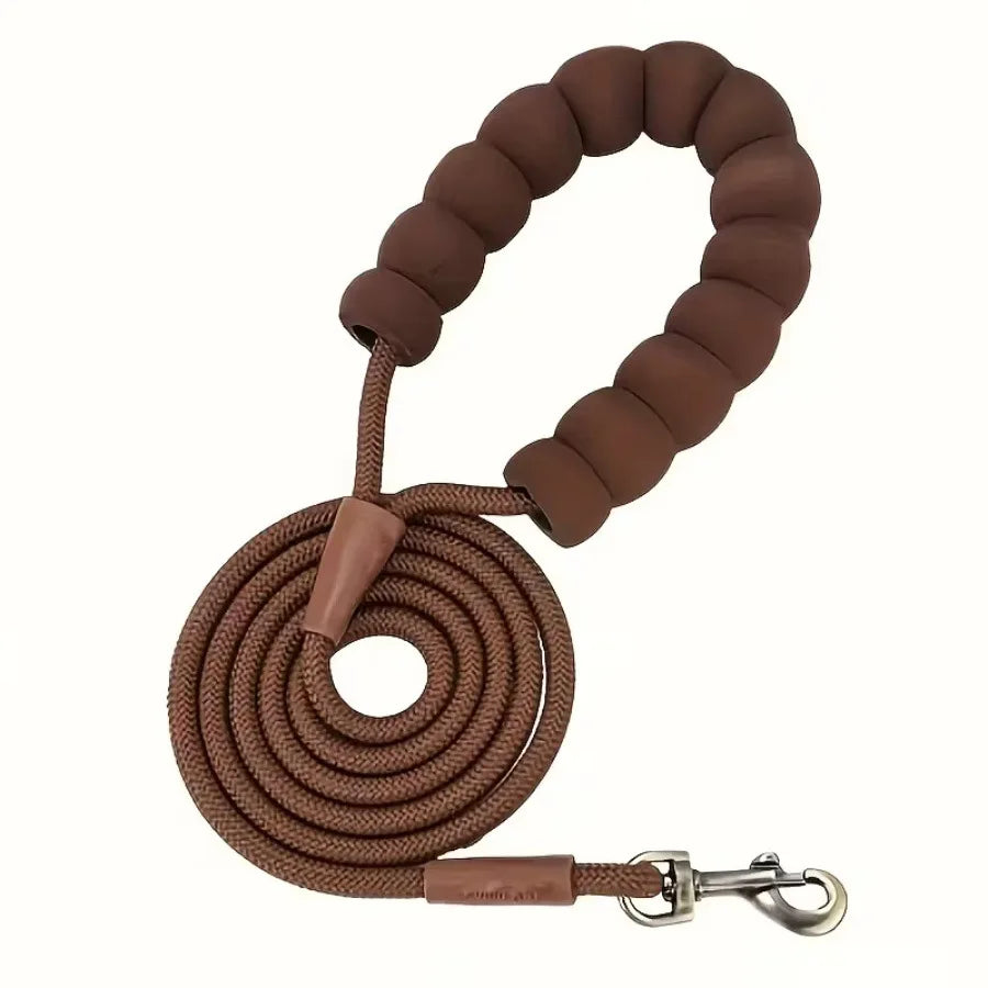 Laisse pour chien en nylon durable avec poignée en silicone confortable