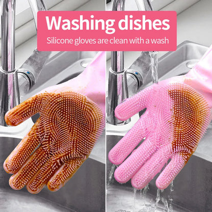 Gants de toilettage en silicone pour animaux – Imperméables, retirent les poils