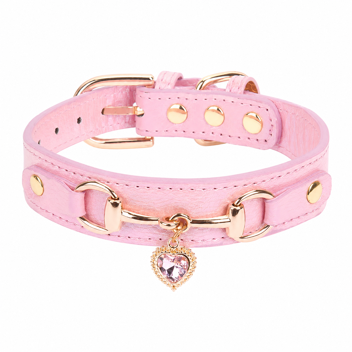 Collier pour Petit Chien en Cuir PU avec Pendentif Cœur